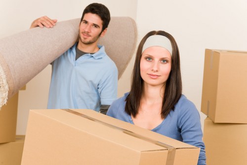 Commercial furniture being protected during office removals